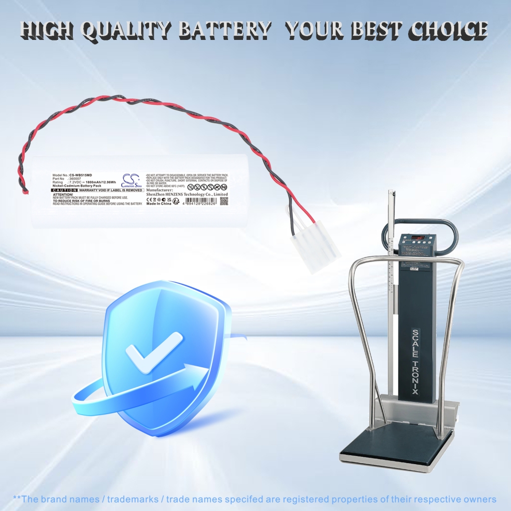 Battery compatible with Welch-Allyn CS-WB515MD