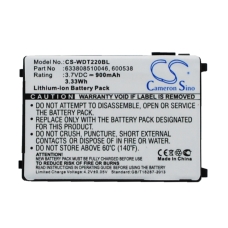 Compatibele batterijvervanging voor Wasp 1400-202501G,191-908304-200,201709,4006-0319,600538...
