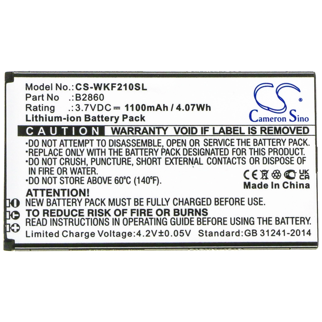 Compatibele batterijvervanging voor Wiko B2860
