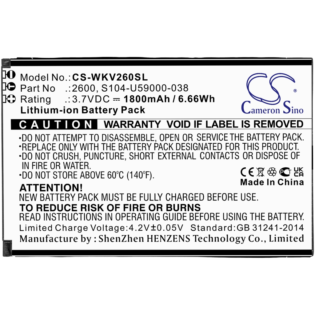 Batterij voor mobiele telefoon Wiko CS-WKV260SL