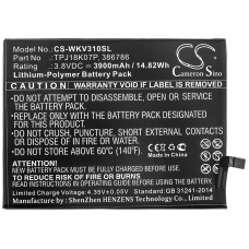 Compatibele batterijvervanging voor Wiko 386786,TPJ18K07P