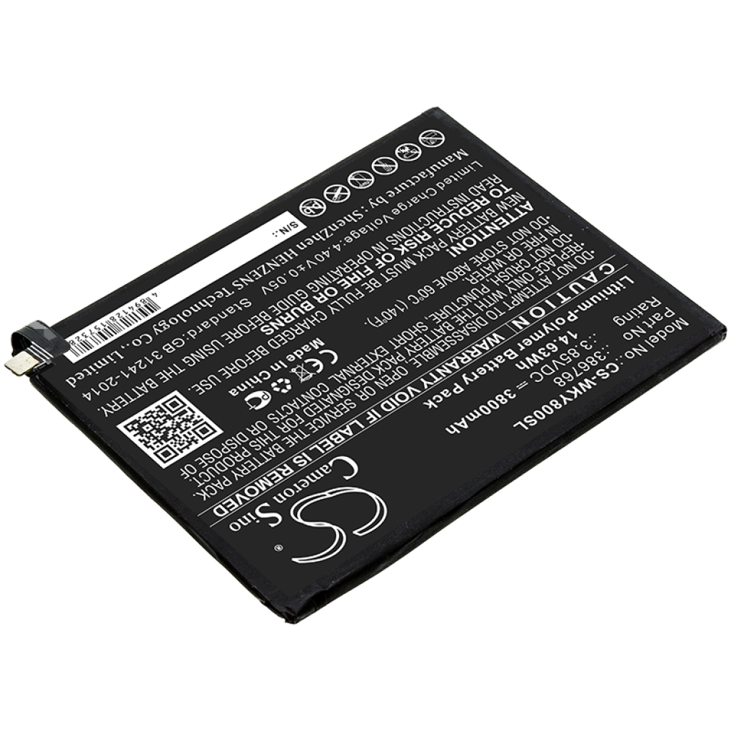 Compatibele batterijvervanging voor Wiko 386768