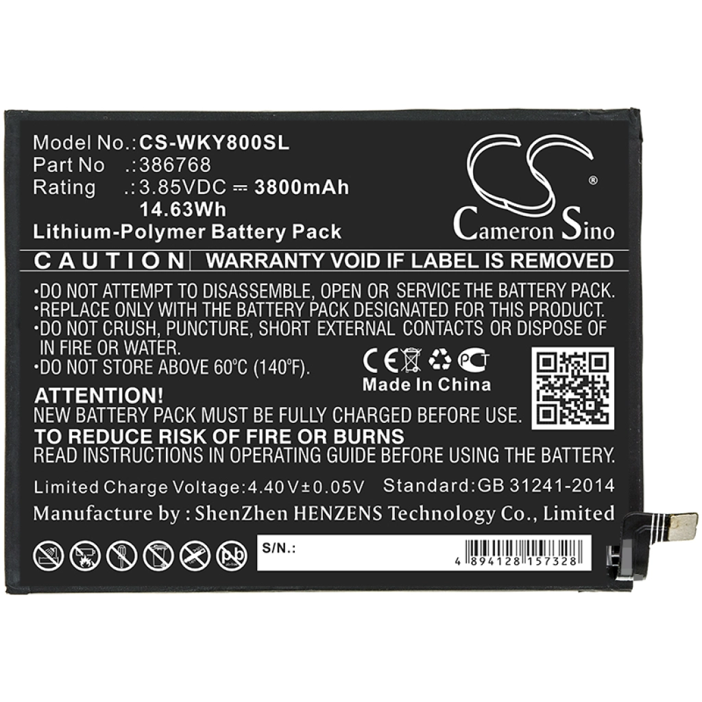 Compatibele batterijvervanging voor Wiko 386768