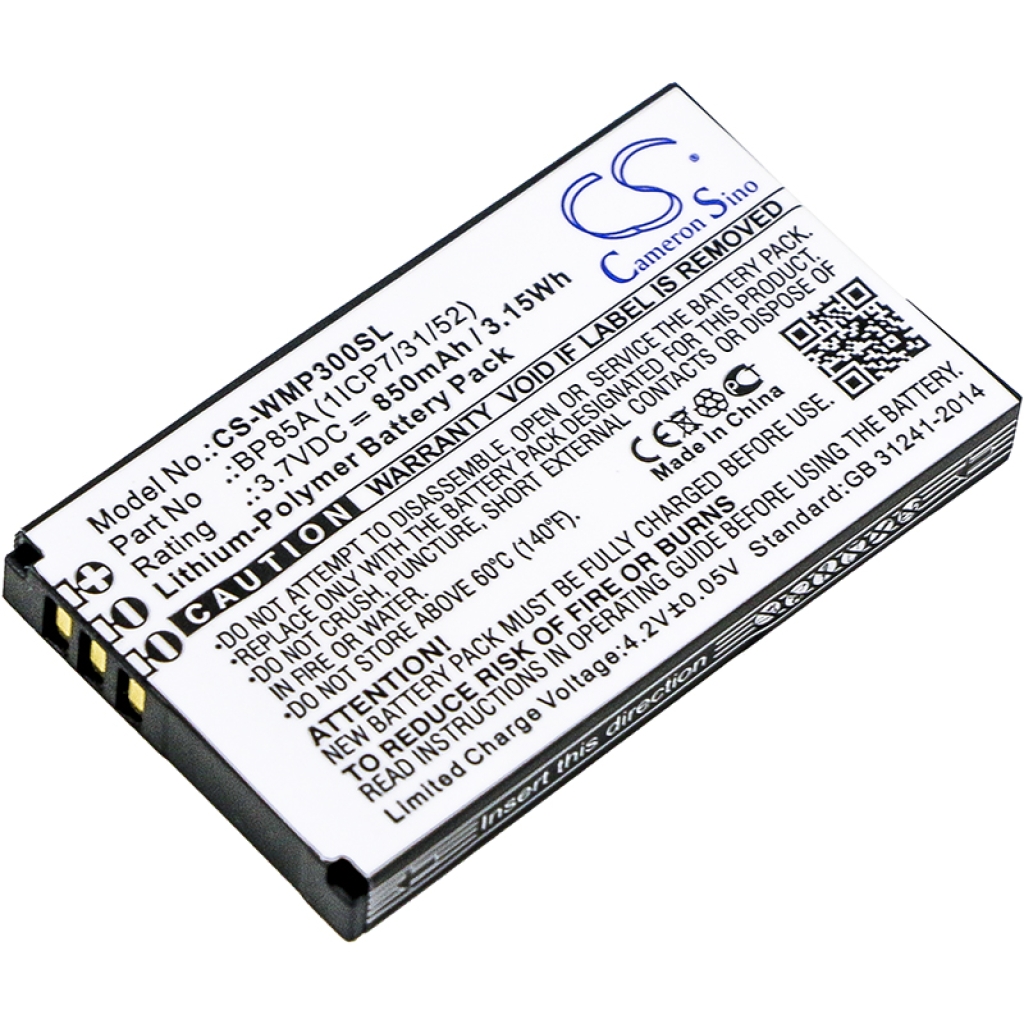 Compatibele batterijvervanging voor Wm systems BP85A (1ICP7/31/52)