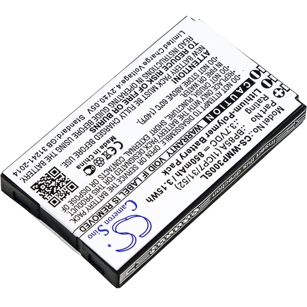 Compatibele batterijvervanging voor Wm systems BP85A (1ICP7/31/52)