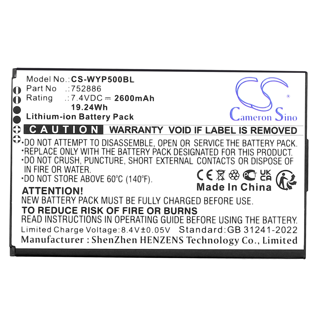 Batterij voor betaalterminal Wiseasy CS-WYP500BL