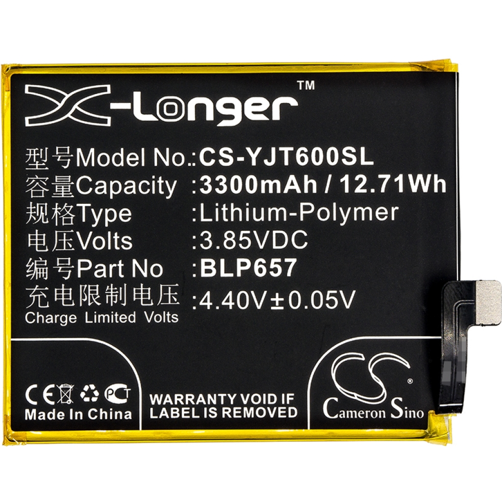 Compatibele batterijvervanging voor Oneplus BLP657