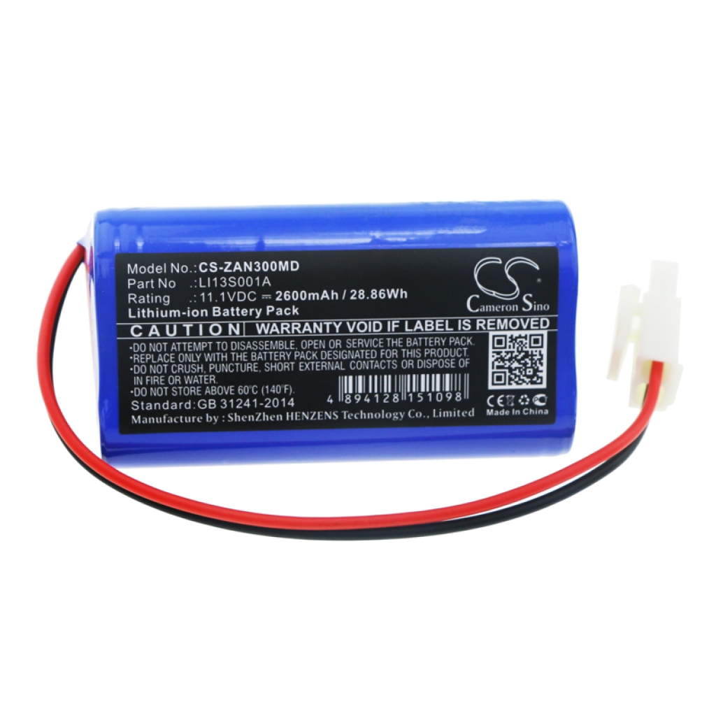 Compatibele batterijvervanging voor Zondan LI13S001A