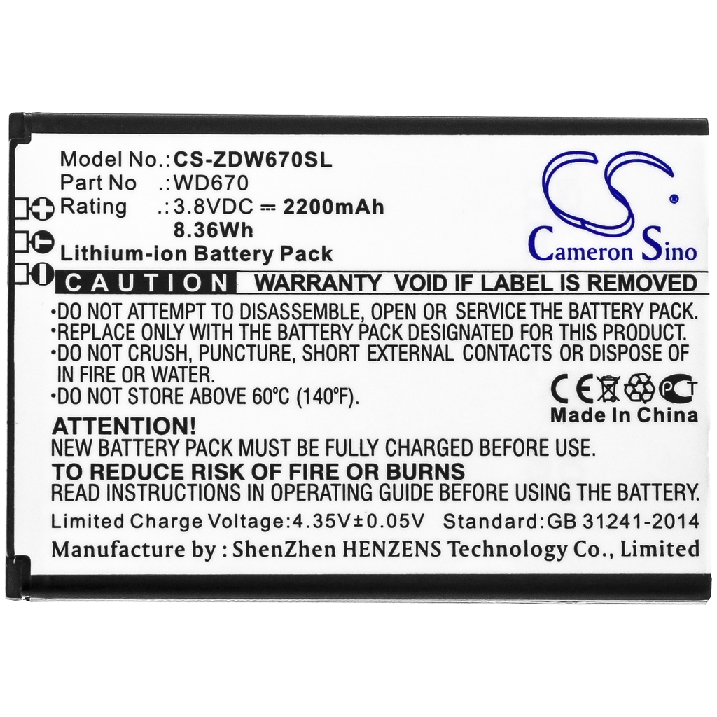 Batterijen Hotspot Batterij CS-ZDW670SL