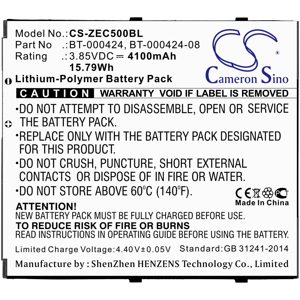 Batterij barcode, scanner Zebra EC50