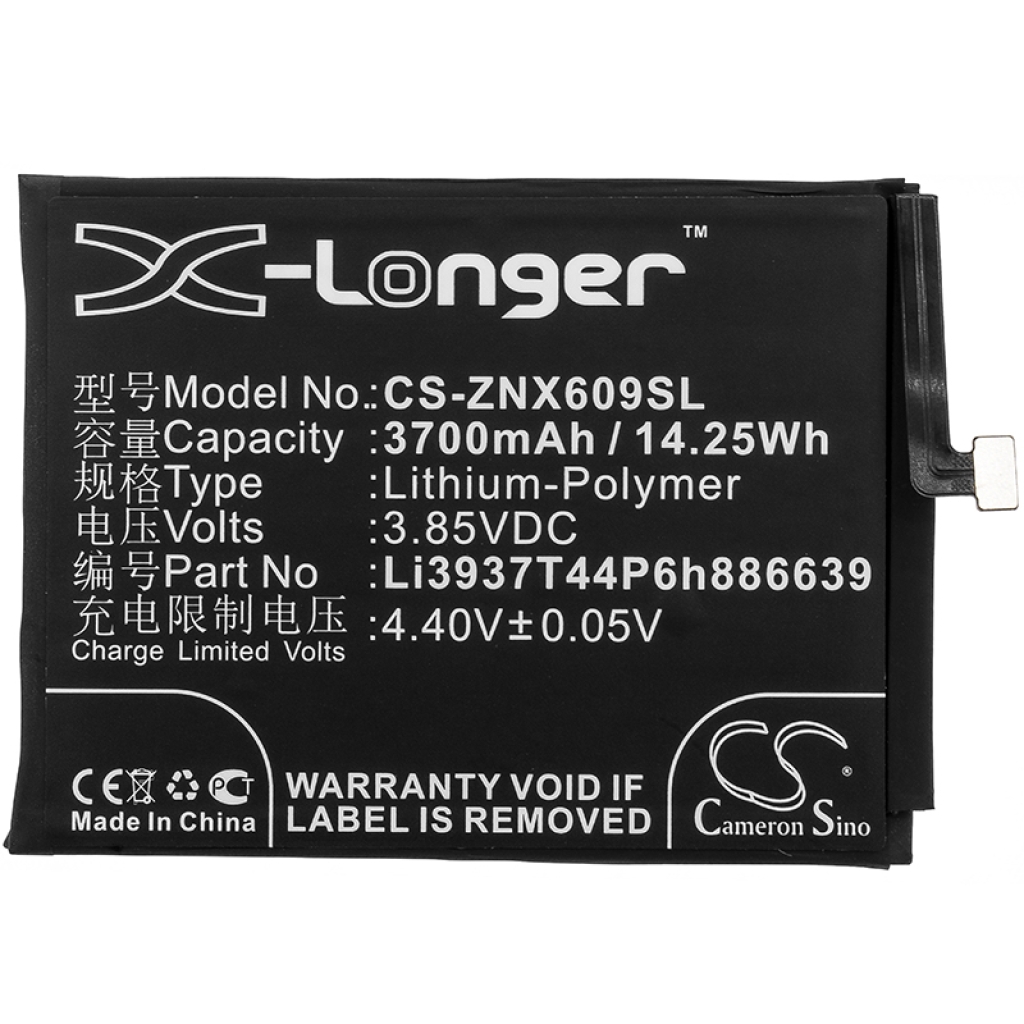 Compatibele batterijvervanging voor ZTE LI3937T44P6H886639