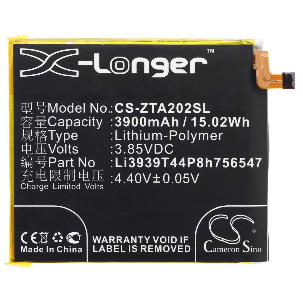 Compatibele batterijvervanging voor ZTE LI3939T44P8H756547