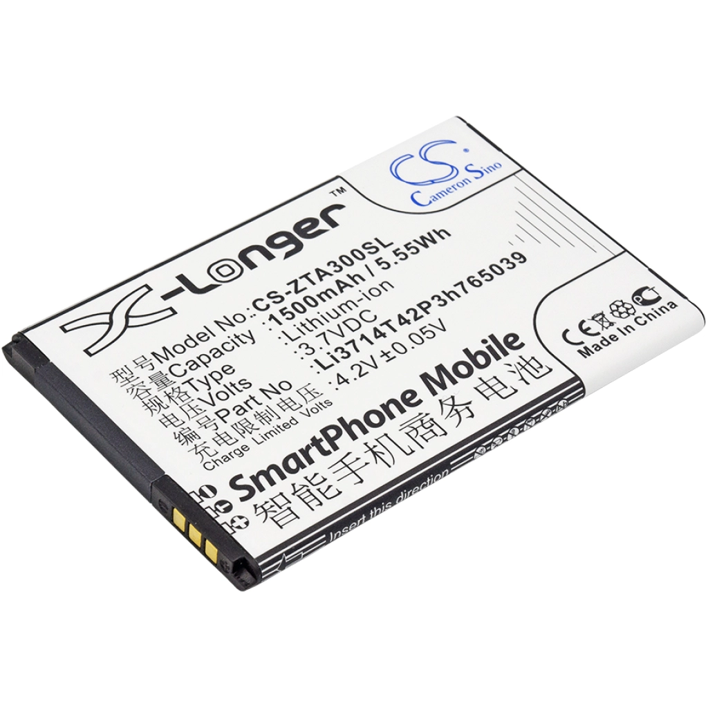 Compatible battery replacement for ZTE LI3714T42P3H765039