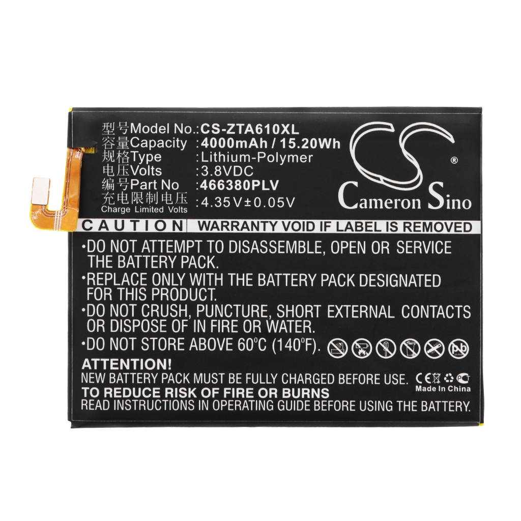 Compatibele batterijvervanging voor ZTE 466380PLV