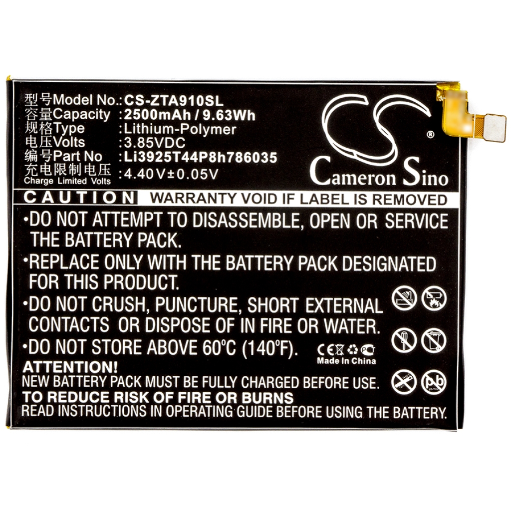 Compatible battery replacement for ZTE LI3925T44P8H786035