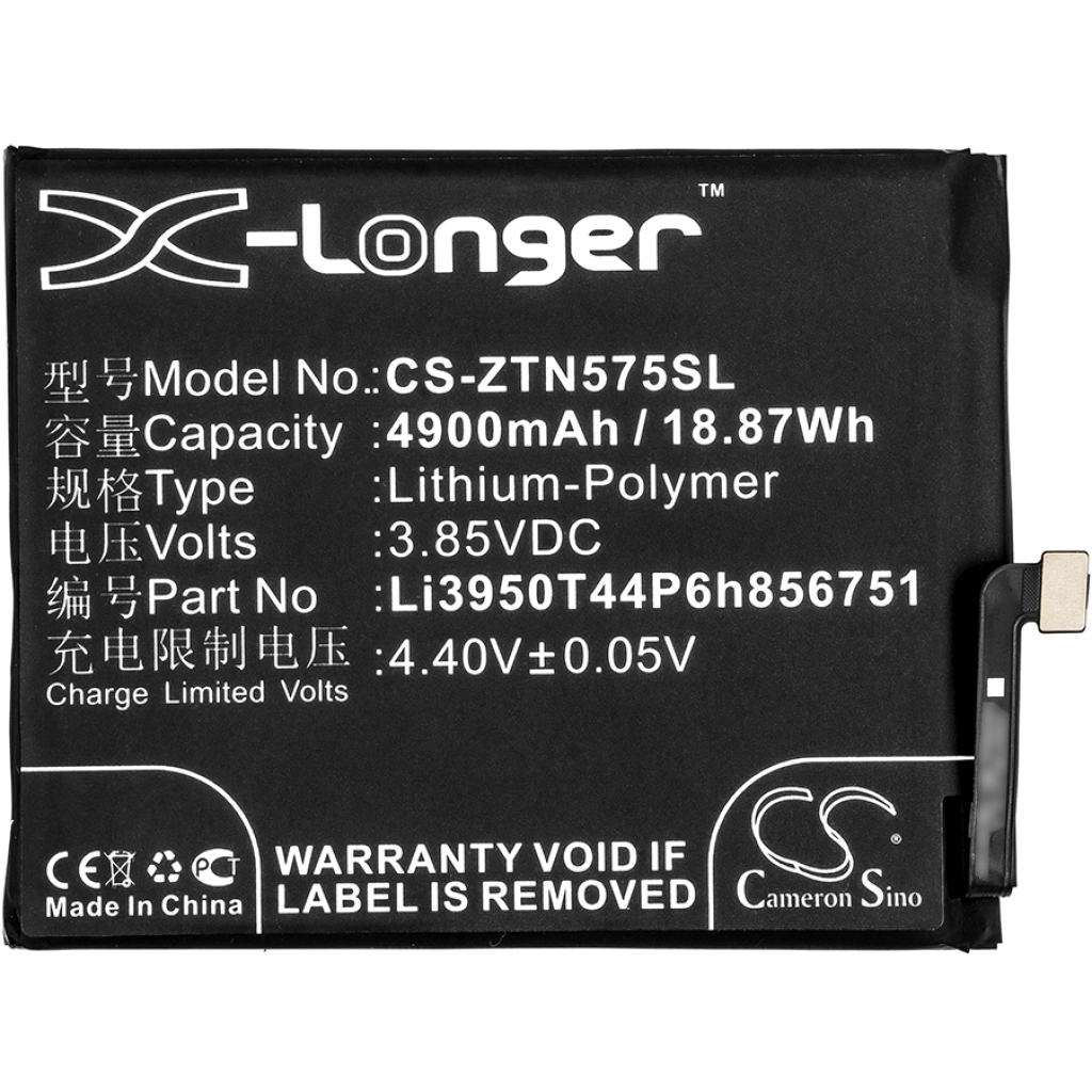 Compatibele batterijvervanging voor Nubia LI3950T44P6H856751