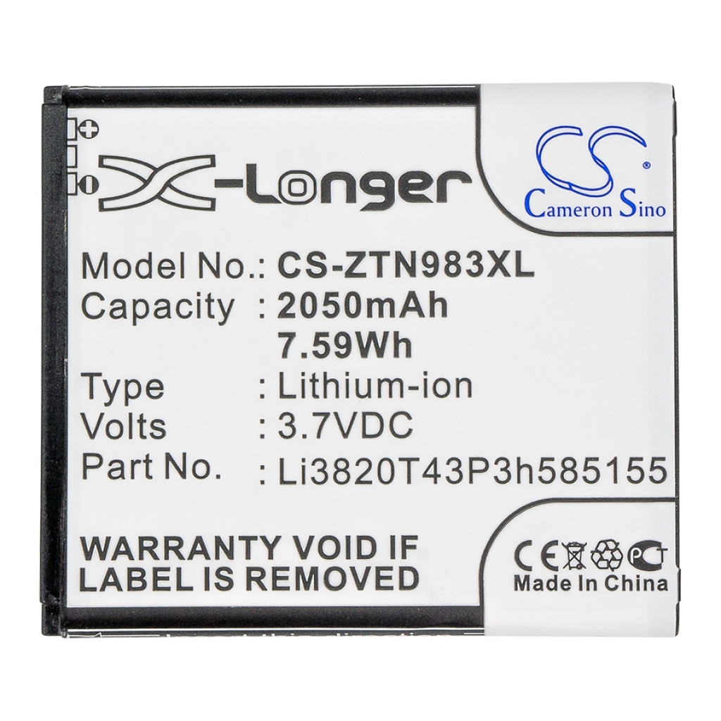 Battery compatible with ZTE CS-ZTN983XL