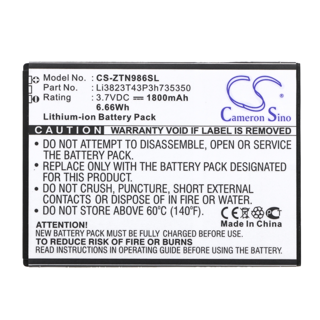 Compatible battery replacement for Tegra LI3823T43P3H735350