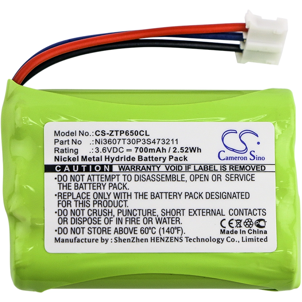 Batterijen Draadloze telefoon batterij CS-ZTP650CL