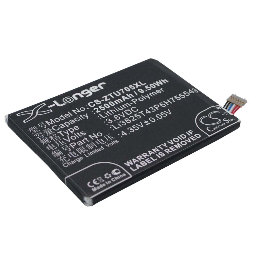 Compatibele batterijvervanging voor ZTE LI3825T43P6H755543