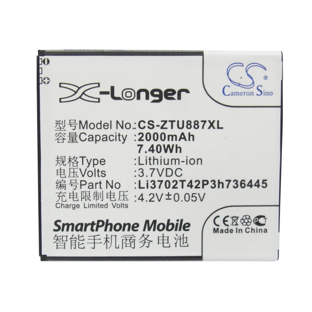 Battery compatible with ZTE CS-ZTU887XL