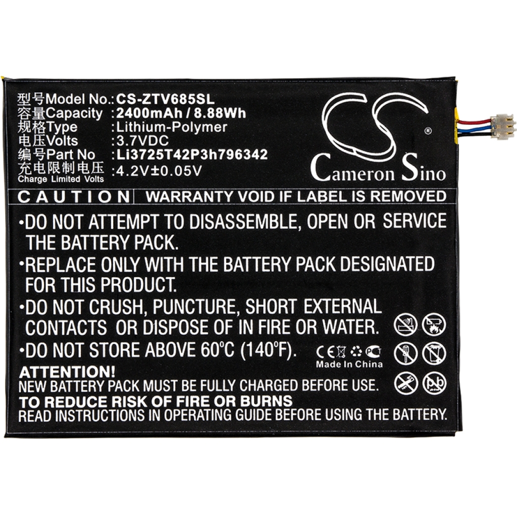 Compatibele batterijvervanging voor ZTE LI3725T42P3H796342