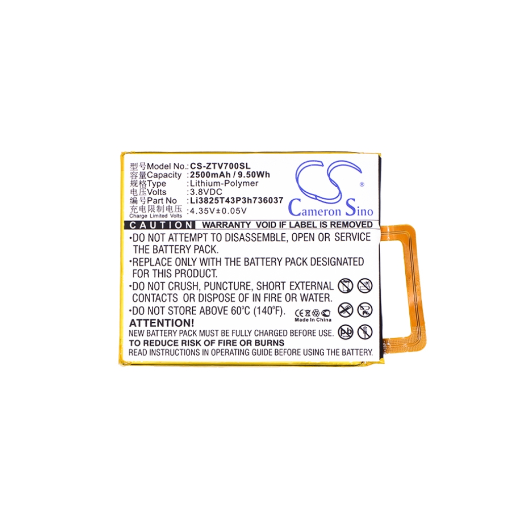 Compatibele batterijvervanging voor ZTE LI3825T43P3H736037