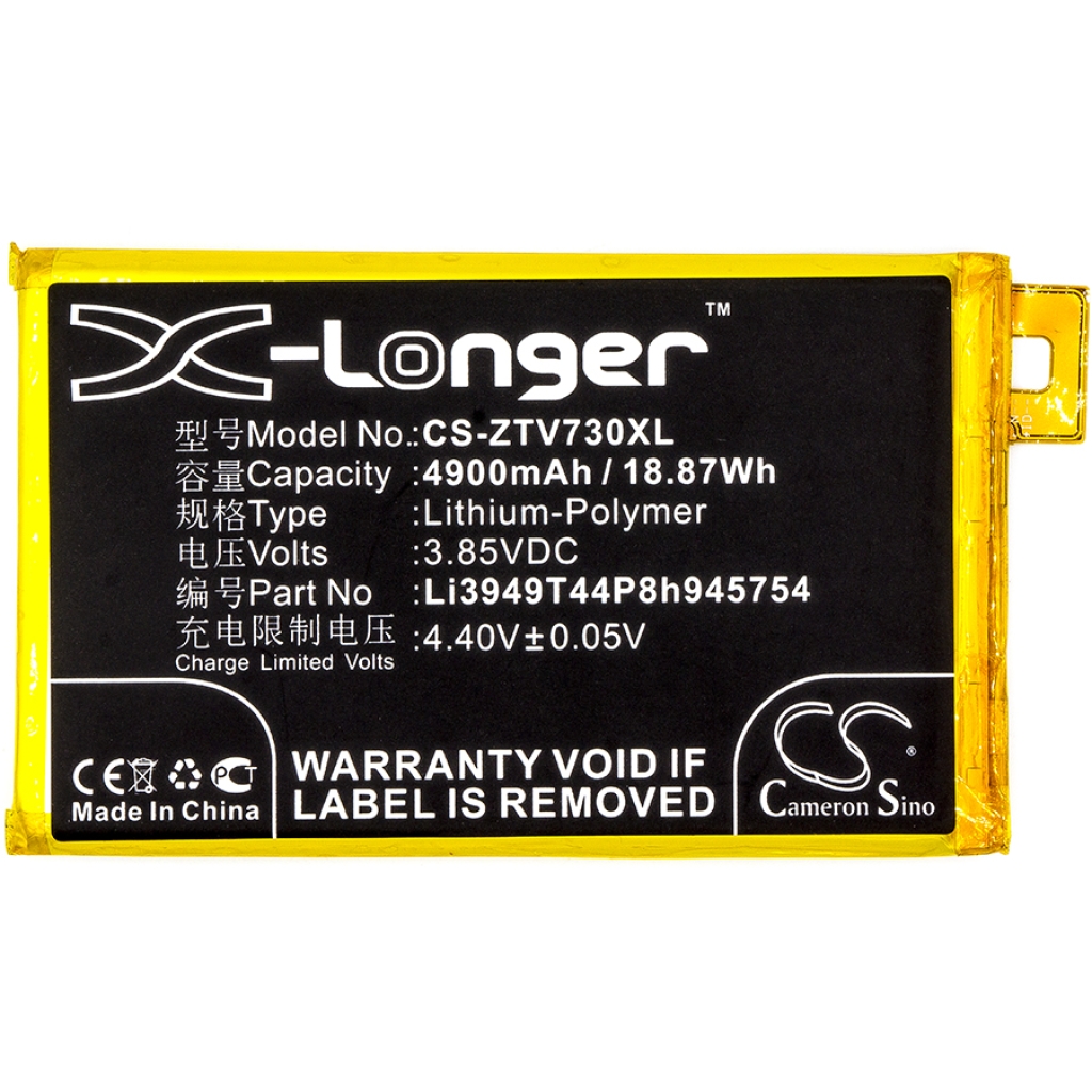 Compatibele batterijvervanging voor ZTE LI3949T44P8H945754