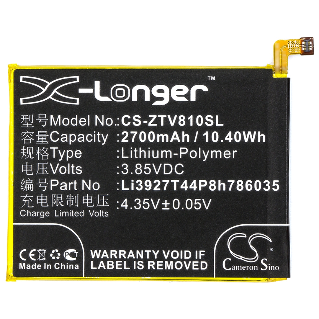 Compatibele batterijvervanging voor ZTE LI3927T44P8H786035