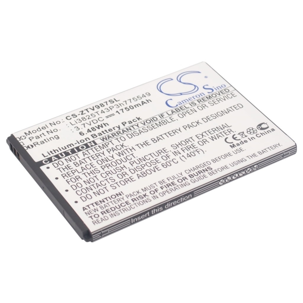 Compatible battery replacement for ZTE LI3825T43P3H775549