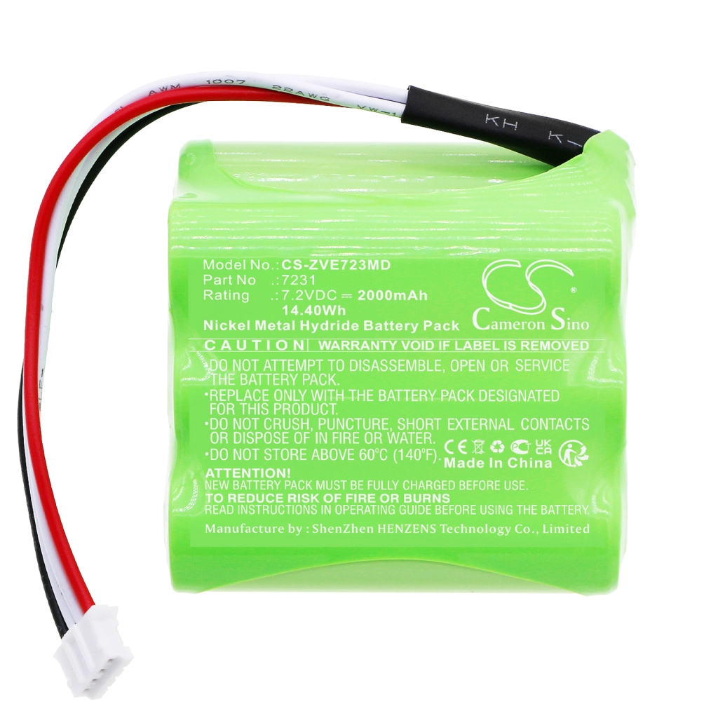 Compatibele batterijvervanging voor Zevex 7231