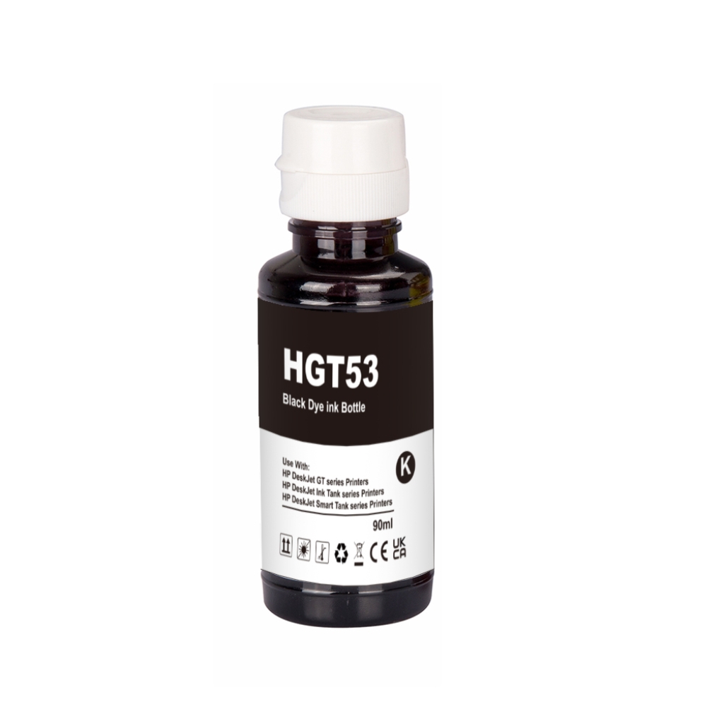 Compatible replacement for Compatible with HP GT53BK / 90ml Ink Black (Printing ink)